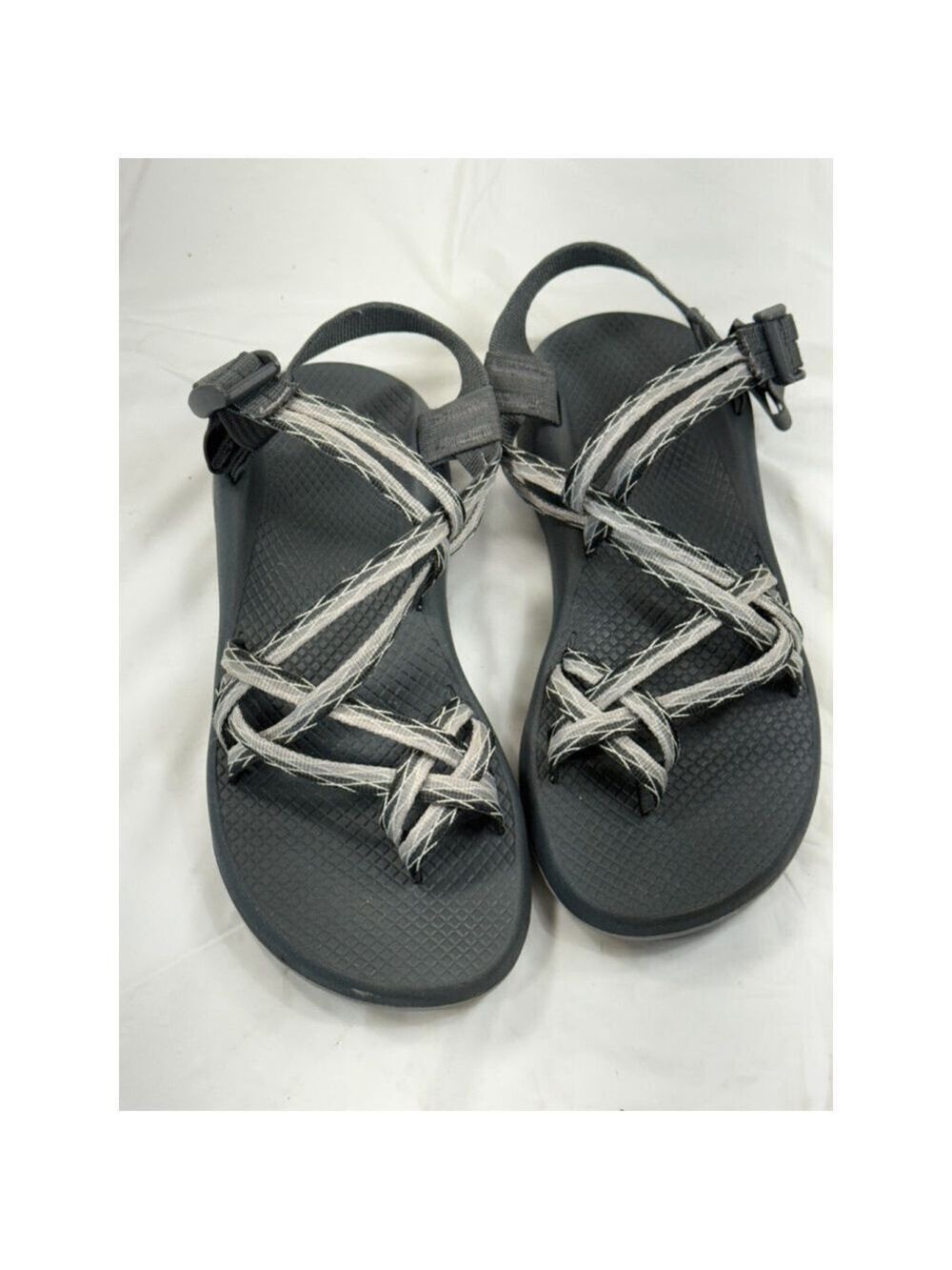Chaco ZX/2 Sandals Grey Strappy Toe Loop women's size 9